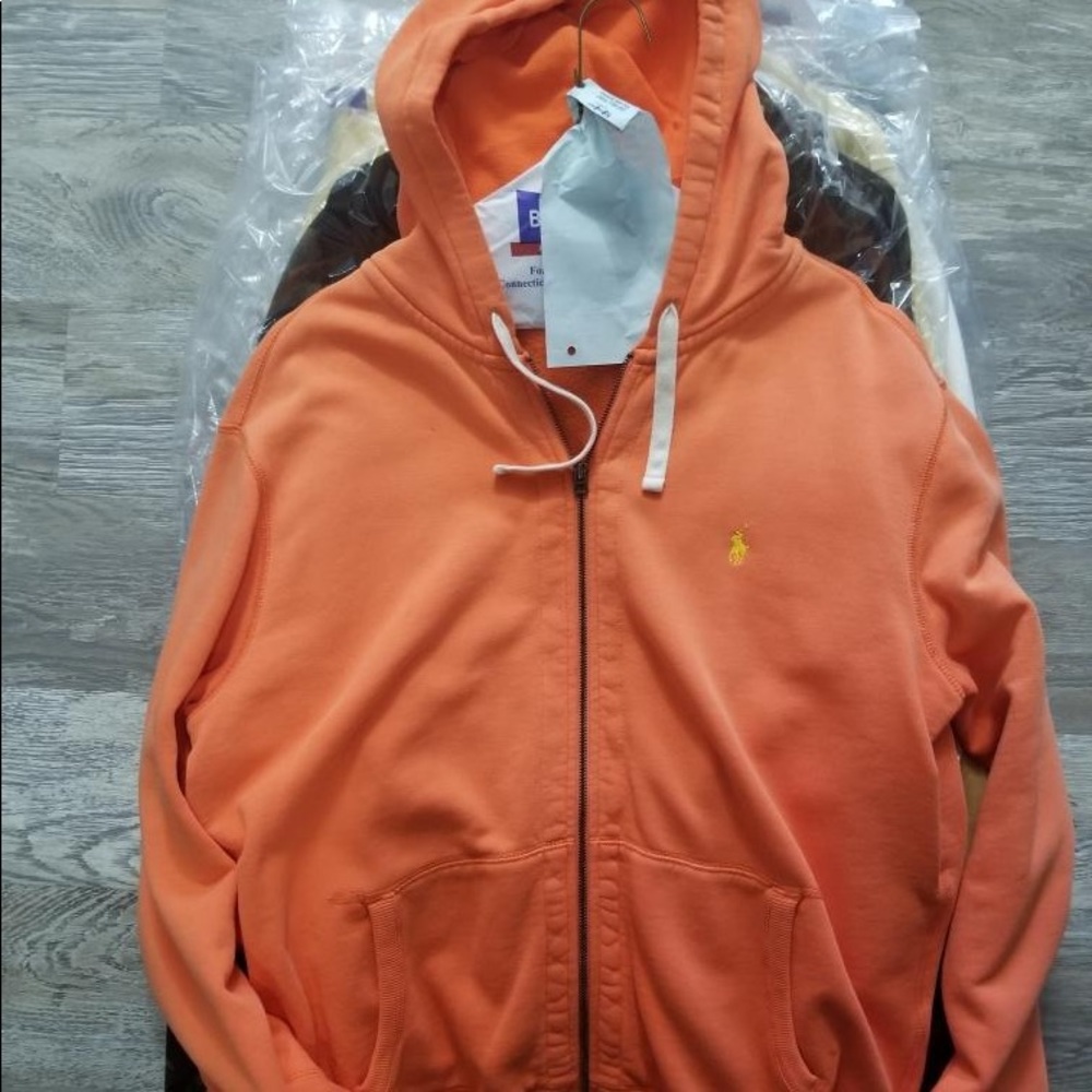 Polo hoodie XL Orange gently used retail $125
